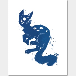 Cute Third Eye Cat With Many Eyes Posters and Art